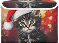 Storage Cube with Lid Cat Christmas Print 16.5×12.6×11.8 IN Collapsible Large Capacity Foldable Storage Basket Bin Organizer
