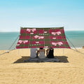 ALAZA Grid Background Bow Pattern Beach Tent Sun Shelter Portable Canopy Sunshade for Outdoor Camping Picnics Backyard Fun 10x9 ft