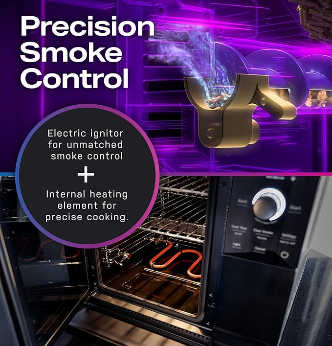 GE Profile™ Smart Indoor Pellet Smoker with Active Smoke Filtration 5 Smoke Control Settings WiFi Connected Electric Countertop BBQ Appliance Black