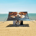 ALAZA Cute Dog on Jeans Beach Tent Sun Shelter Portable Canopy Sunshade for Outdoor Camping Picnics Backyard Fun 10x9 ft