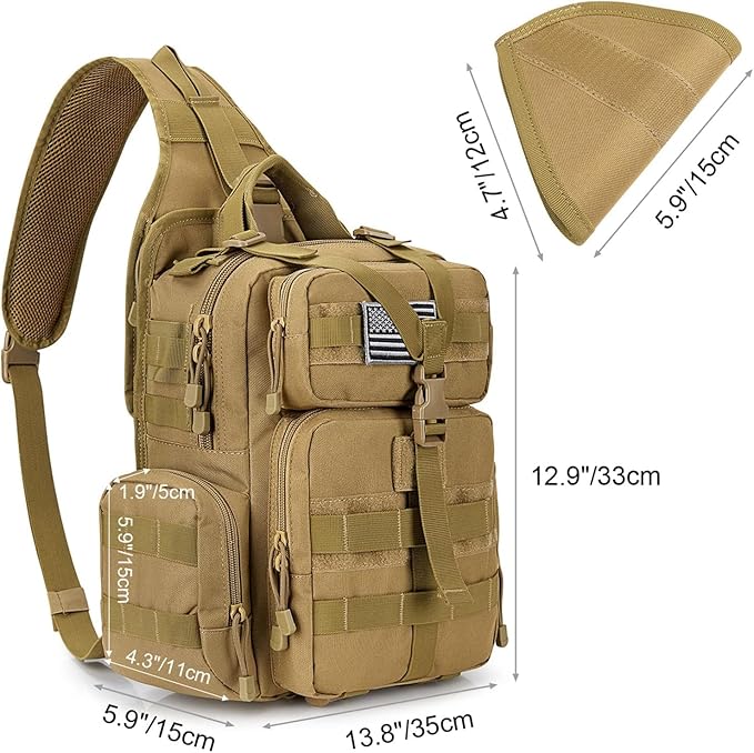 G4Free Large Tactical EDC Sling Bag Backpack Military Molle Bag Single Strap Shoulder Backpack for Men | EDC Adjustable Holder