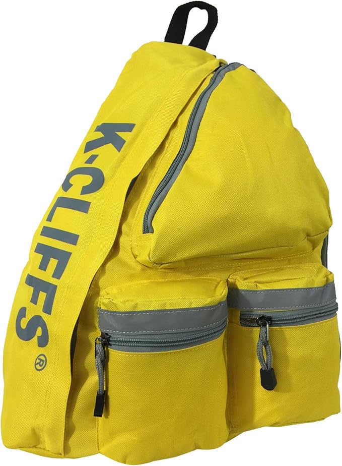 K-Cliffs Heavy Duty Sling Backpack Water-Resistant Laptop Bookbag Body Bag Bright Color Safety Reflective Stipe