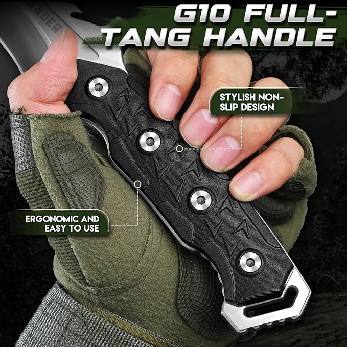 Freelander Fixed Blade Knife Bundle with Tactical Axe 2 Pack