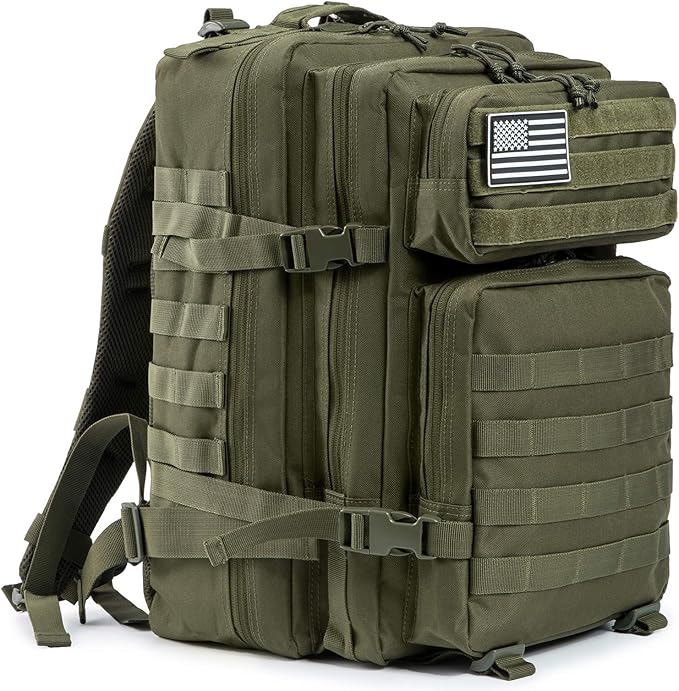 QT&ampQY 45L Military Tactical Backpacks Molle Army Assault Pack 3 Day Bug Out Bag Hiking Treeking Rucksack…