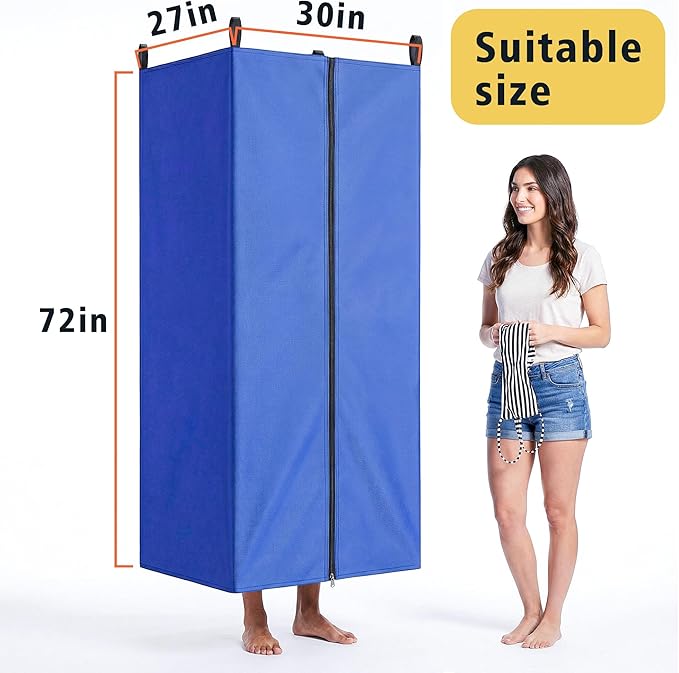 UNIFAMILY Waterproof Pontoon Tent Privacy Boat Tent 30 * 27 * 72 in Heavy Duty Hanging Changing Room Privacy Curtains for Pontoon Boats Boats Tents Attaches to Bimini Top Poles (Blue)