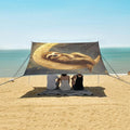 ALAZA Sloth Sleeping on The Moon Beach Tent Sun Shelter Portable Canopy Sunshade for Outdoor Camping Picnics Backyard Fun 10x9 ft