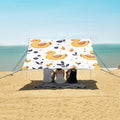 ALAZA Flower Duck Pattern Beach Tent Sun Shelter Portable Canopy Sunshade for Outdoor Camping Picnics Backyard Fun 10x9 ft