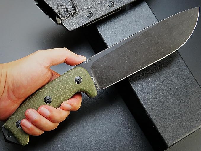 Eafengrow EF148 Fixed Blade Knife AUS-10 Steel Blade Micarta Handle Full Tang EDC Straight Knife for Hunting Camping Bushcraft