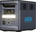 1536Wh ABOK Ark2000 Portable Power Station LiFePO4 Battery Expandable to 4.6kWh 1.3 Hrs 0-100% Hypercharging UPS App 2000W AC Solar Generator for Camping Emergency RV Off-Grid Living