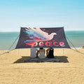 ALAZA Gradient Peace Dove Beach Tent Sun Shelter UPF50+ Protection Beach Shade Canopy w/ 4 Sandbags for Outdoor Camping Fishing Backyard Fun Picnic 10x9 ft