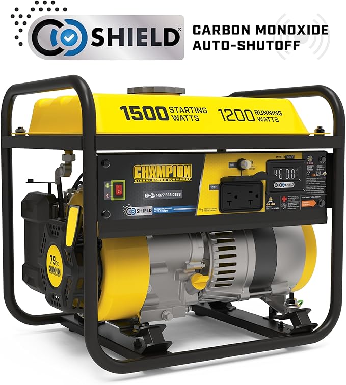 Champion Power Equipment 1500-Watt Portable Generator with CO Shield