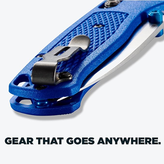 Benchmade - Bugout Outdoor EDC Folding Knife Slim Lightweight Plain Edge Drop-Point Blade CPM-S30V Stainless Steel (58-60HRC) Grivory Handle (535)