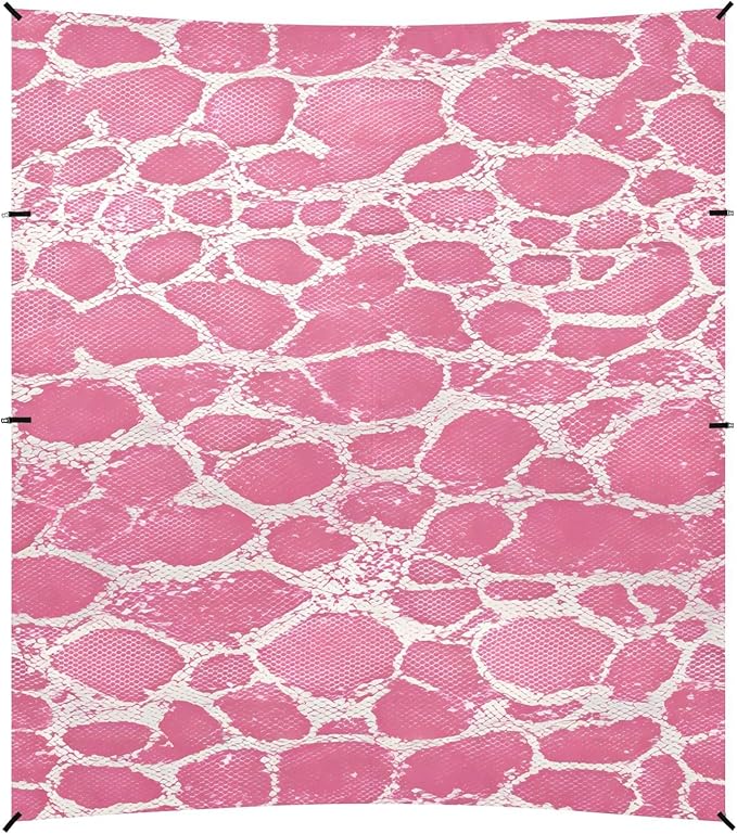 ALAZA Pink Snake Print Beach Tent Sun Shelter UPF50+ Protection Beach Shade Canopy w/ 4 Sandbags for Outdoor Camping Fishing Backyard Fun Picnic 10x9 ft
