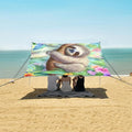 ALAZA Cute Sloth Animal Beach Tent Sun Shelter UPF50+ Protection Beach Shade Canopy w/ 4 Sandbags for Outdoor Camping Fishing Backyard Fun Picnic 10x9 ft