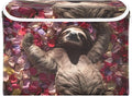 Storage Cube with Lid Beauty Sloth Print 16.5×12.6×11.8 IN Collapsible Large Capacity Foldable Storage Basket Bin Organizer