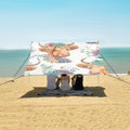 ALAZA Highland Cattle Succulent Pattern Beach Tent Sun Shelter Portable Canopy Sunshade for Outdoor Camping Picnics Backyard Fun 10x9 ft