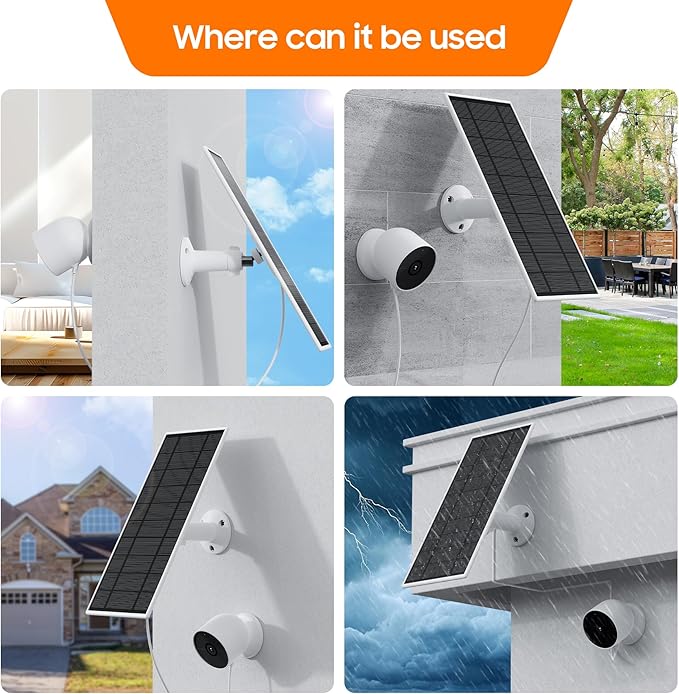 Solar Panel for Google Nest Camera 2Pack Upgraded Solar Power Charger for Google Nest Cam Indoor &amp Outdoor(Battery Version) Flexible Solar Panels with IP65 Waterproof 13.1Ft Charging Cable