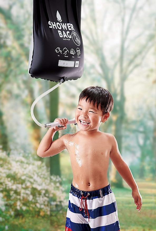Cogit Shower Bag Small Storage Includes Stopper For Outdoor Use Black 5.3 gal (20 L)