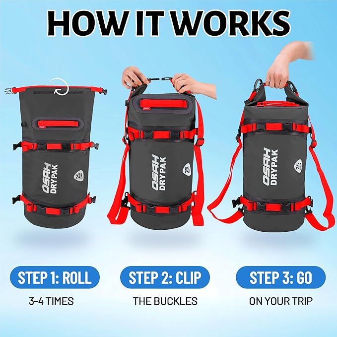 40L Waterproof Duffel Bag &amp 25L Dry Bag