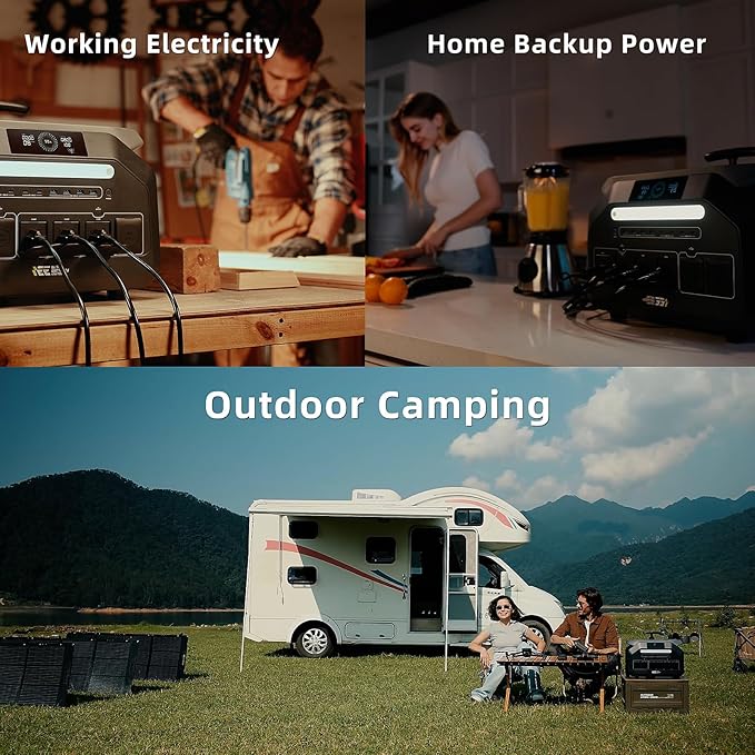 IEE 3200W Portable Power Station P3200 2048Wh Solar Generator 1800W AC Charging &amp 1000W Solar Charging LiFePO4 Battery Generator for Home Backup Camping RV Emergencies (P3200 Power Station)