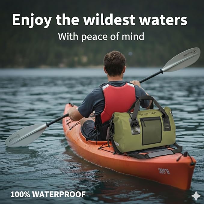Earth Pak Waterproof Duffel Bag - Heavy Duty Motorcycle Dry Bag with Large Storage Space Perfect for Traveling Camping Kayaking Fishing &amp Canoeing Bag 50L/70L/90L/120L Sizes