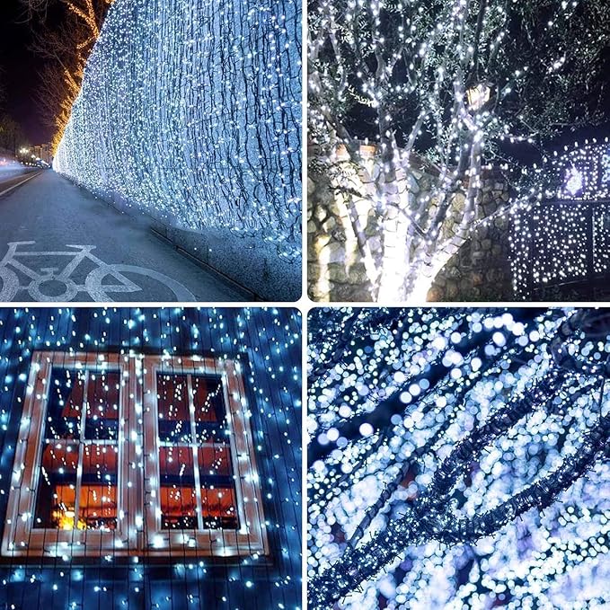 6 Pack Solar String Lights for Outside 285 FT Total 720 LED Solar Chrismas Lights Outdoor with 8 Modes &amp Memory Function Waterproof Twinkle Light for Xmas Tree Yard Party Decorations (Cool White