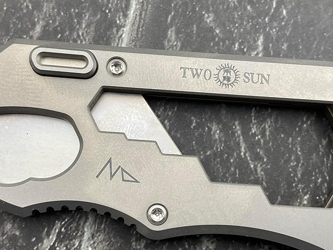 TwoSun Utility Knife Screwdriver Pry Tool Bottle Opener Titanium Mulit Tool TS149-Sand