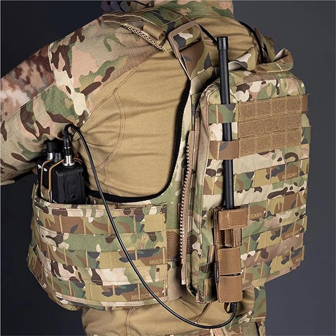 MOLLE Tactical Radio Antenna Relocation Pouch Airsoft Radio Antenna Fixing Pouch Holder Carrier Utility Tool Bag