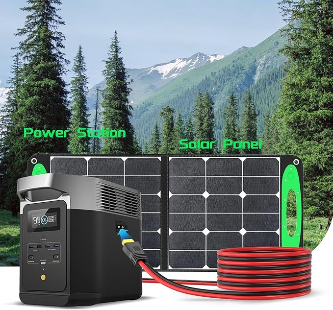 Bateria Power Solar Panel Cable for Ecoflow Anker SOLIX 12AWG 50FT XT60 Solar Cable XT60 Extension Charge Extension Cable Compatible with EcoFlow Anker BLUETTI &amp Generator