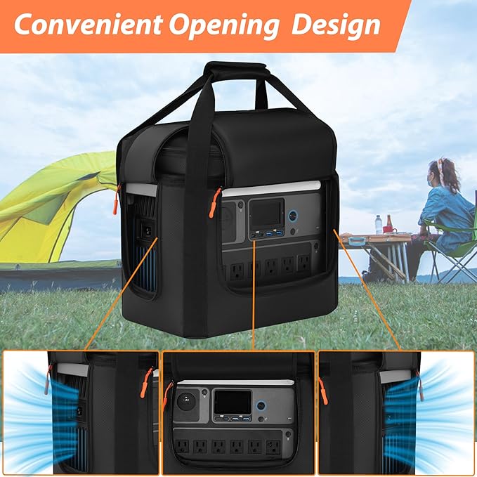 Carrying Case Compatible with Anker SOLIX C1000/C1000 Gen 2/C800/C800 Plus Portable Power Station Bag with Shoulder Strap Portable Generator Cover Compatible for Outside (Black without wheels)