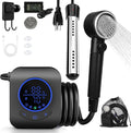 Portable Shower with Water Heater–Camping Shower Pump with 8000mAh Battery 5-Speed Settings LCD Display 6L/min IPX8–Portable Shower Head for Camping Hiking Car Pets