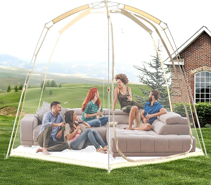 All Weather Proof Pod Pop Up Bubble Tent for 3-8 People Large Oversize Dome House Cold Protection Camping Tent Winter Instant Igloo for Outdoor Activities