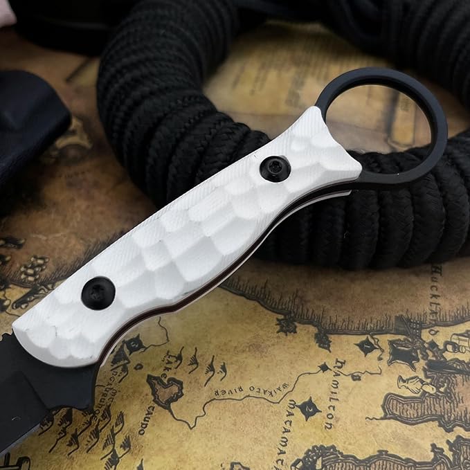 8.15-inch Fixed Blade Knife 8Cr13Mov Steel Blade G10 Protective Handle with Sheath Suitable for Outdoor Camping Fishing Hiking Rock Climbing Tools