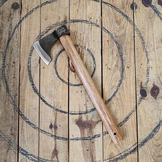 Throwing Axe 18.9 Throwing Axes and Tomahawks with 1065 High Carbon Steel &amp Hickory Wooden Handle Perfect for Axe Throwingg Game Competition and Recreation Gift for Men