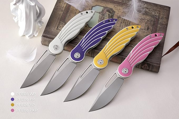 Petrified fish PFE06 Nightingale3.07 14C28N Blade87g G10 Handle Front Flipper Liner lock Folding knife (Pink)