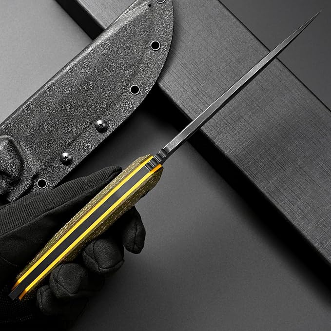 Eafengrow EF150 Fixed Blade Knife Sleipner Steel Blade Micarta Handle Full Tang EDC Tool Straight Knife for Working Camping Survival