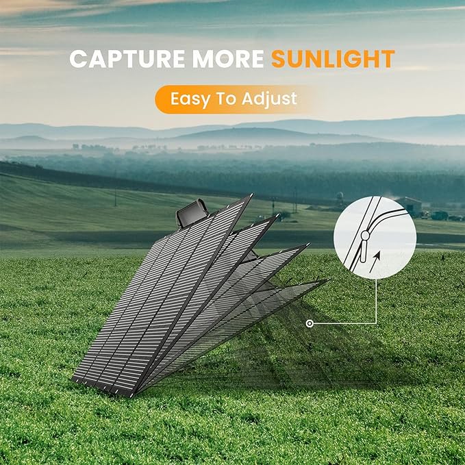 400 Watts Foldable Solar Panel Luggable &amp Durable Portable 400W Solar Charger Complete with Adjustable Stand Case 40V Waterproof for Off-Grid Camping RV/Campervan Solar Generator