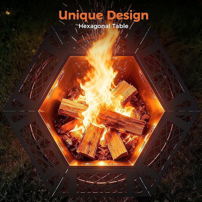 BALI OUTDOORS Fire Pit with BBQ Outdoor Fire Pit for Wood Burning Patio Firepits for Outside with Grill