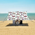 ALAZA Skull Flower Pattern Beach Tent Sun Shelter Portable Canopy Sunshade for Outdoor Camping Picnics Backyard Fun 10x9 ft