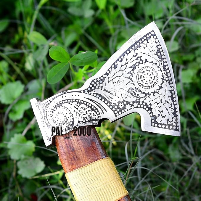 Splitting Axe Camping Chopping Hatchet Viking Tomahawk Battle Hunting Outdoor Solid Wood Handle 5002