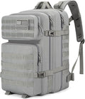 Tactical Backpack 45L Army Military Rucksack Water Resistant MOLLE Pack Large 3 Day Bug Out Bag for Men &amp Women Durable Outdoor Gear for Hiking Camping Hunting Travel (Grey)