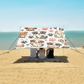 ALAZA Dog Puppy Paw Prints Beach Tent Sun Shelter UPF50+ Protection Beach Shade Canopy w/ 4 Sandbags for Outdoor Camping Fishing Backyard Fun Picnic 10x9 ft