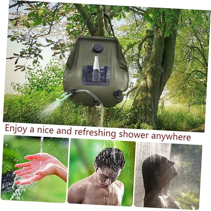 Camping Shower Bag with Temperature Display Solar Shower Bag for Hiking Travel