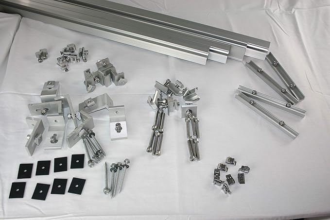 Solar Panel Mounting kit to Mount for 4 Solar Panels with Clamps L-Brackets &amp 88 Inch Rails
