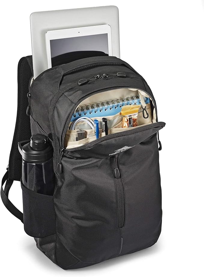 High Sierra Swerve Pro Backpack with Laptop Pocket + Tablet Sleeve Fits most 17” Laptops 27L Black