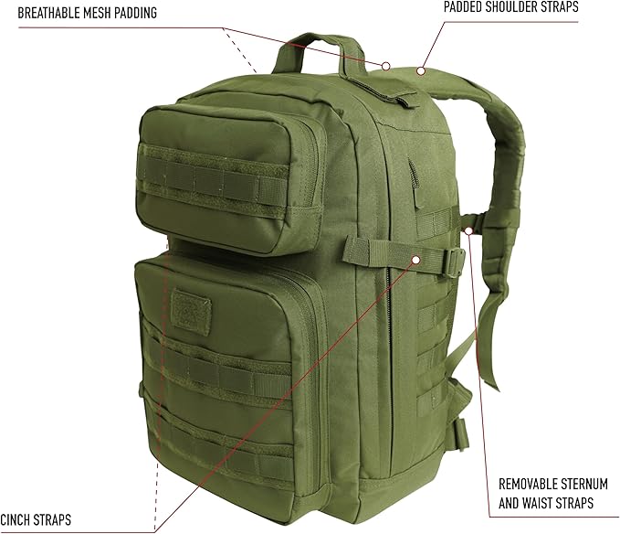 Rothco Fast Mover Tactical Backpack - Outdoor Hiking Pack for EDC Essential Gear (Coyote Brown)
