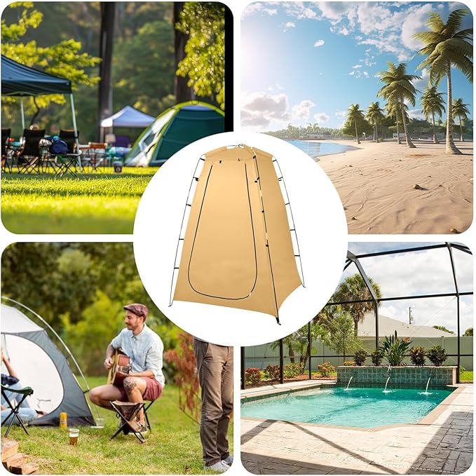 Camping Shower Shower Tent Portable Changing Room Multifunctional 4-in-1 Design Quick Pop-Up Setup with No Tools Required 120x120x190cm/47.24x47.24x74.8 Inches for Camping