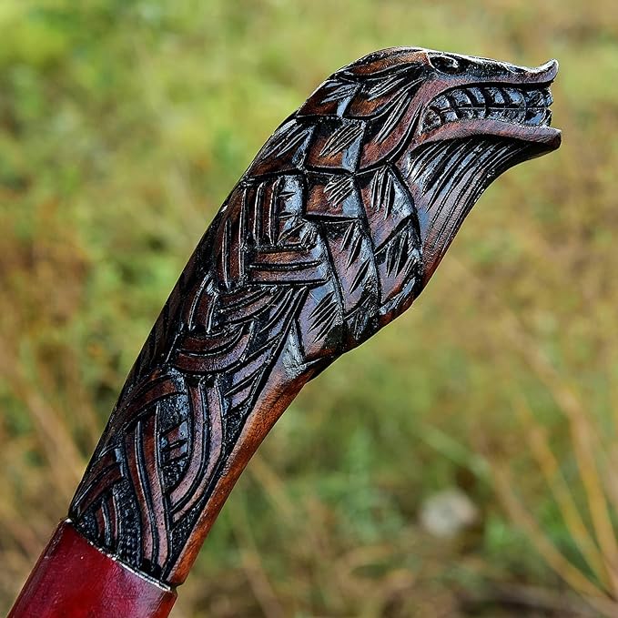 SS SMART &amp SHARP SPORTS INC Custom Handmade High Carbon Steel Viking Axe Real HatchetGift for hIm19 inches SS-17611 with Wooden Box