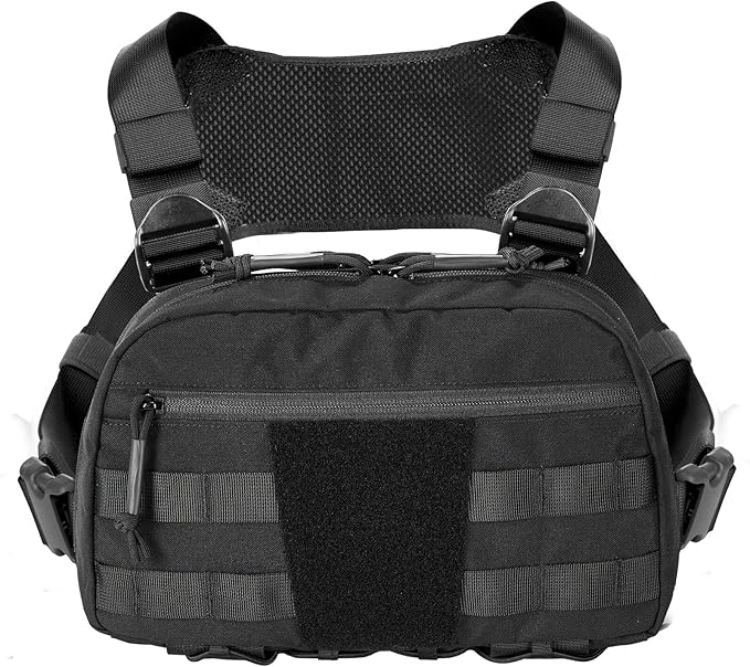 Tactical Chest Pack Bag Molle EDC Pouch Bag with CCW Compartment Adjustable Strap Workouts Fishing Hunting
