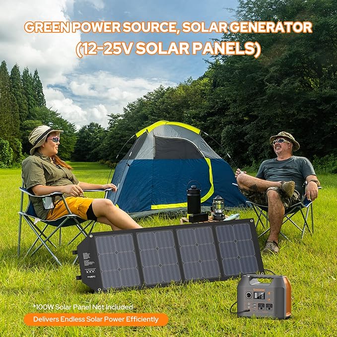 Enginstar Solar Generator 296Wh Portable Power Station 110V Pure Sine Wave 80000mAh Backup Battery Power Supply for CPAP Outdoor Camping Traveling and Emergencies